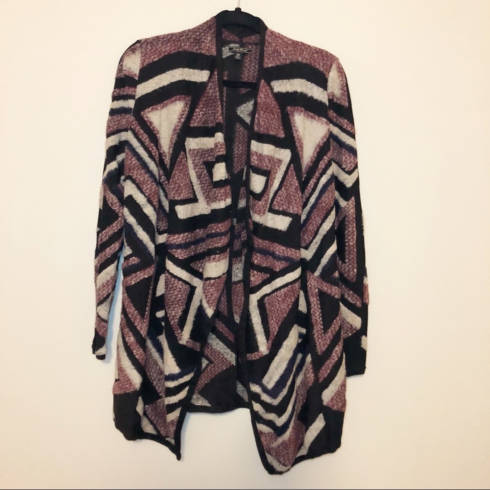 Lucky Brand Geo textured open cardi